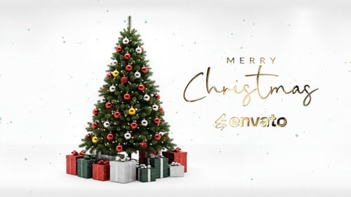 Elegant Christmas Tree Gold Logo Reveal