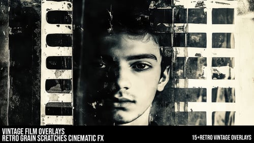 Vintage Film Overlays Retro Grain Scratches Cinematic FX