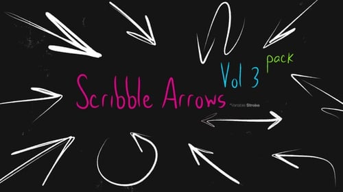 Dynamic Hand Drawn Scribble Arrows Motion Graphics Pack