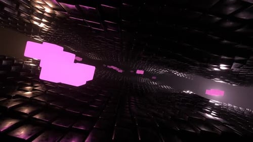 Flug in abstrakter Sci-Fi-Tunnel nahtlose Schleife Futuristische Bewegte Grafiken, Hightech-Hintergrund