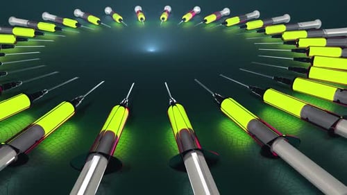Pulsing Syringes Circular Motion Graphic Loop