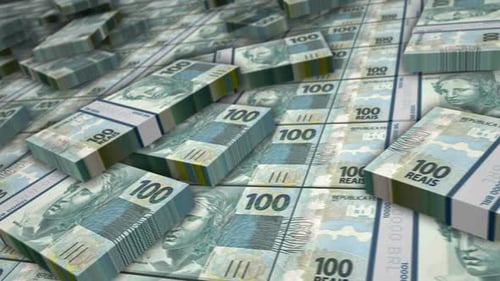 Brazilian Real money banknote pack loop
