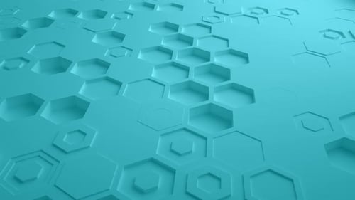 Türkis abstrakte Hexagon Geometrische Oberfläche Nahtlose Schleife UHD