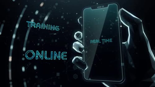 Futuristic Digital Education and Corporate Webinar Technology Animation