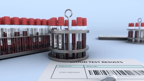 Animated Blood Test Results with Positive Diagnosis