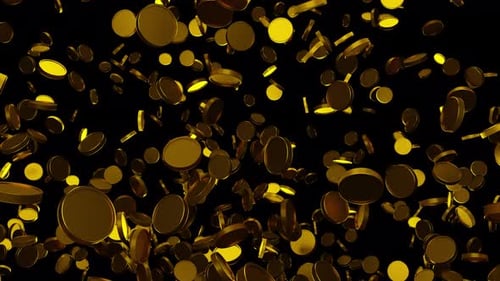 Falling Golden Coins 3D Overlay Animation