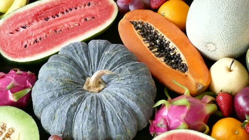 A lot of mixed fruit healthy food