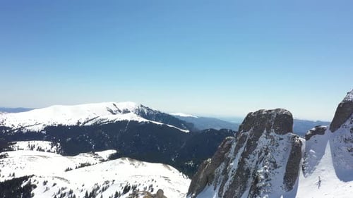 Rocky Mountains In Winter Aerial Vviews