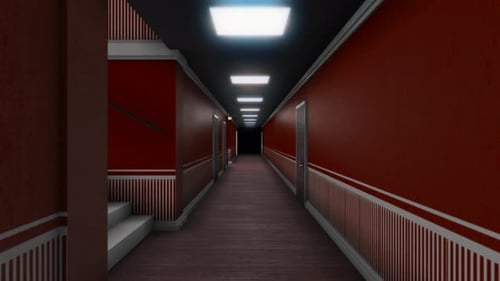 The abstract hall with doors