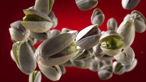 Slow Motion Pistachios Falling Food Animation