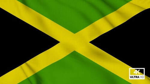 Waving Jamaica Flag Seamless Loop Background