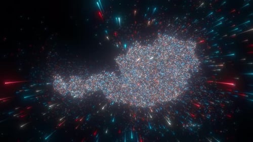 Digital Particle Map of Austria Animation
