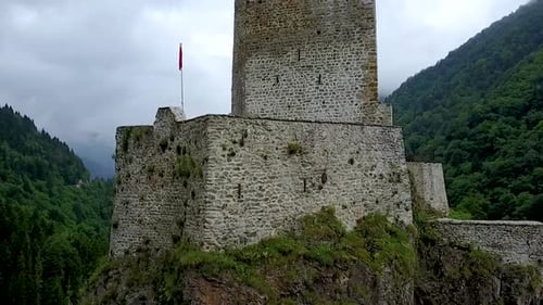 Aerial view of Zilkale (Zil Castle) in Rize