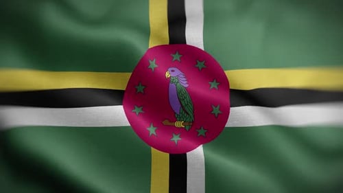 Dominica Flag Waving Animation Background