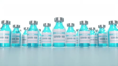 COVID-19 Vaccine Vials in Rows