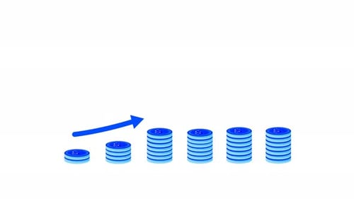 Animated Financial Growth Chart with Stacking Coins