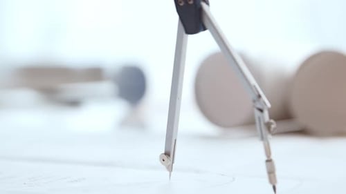 Close-up of an architect's hands. Professional real estate designer