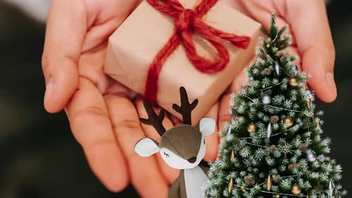Animated Christmas Tree and Reindeer Festive Elements