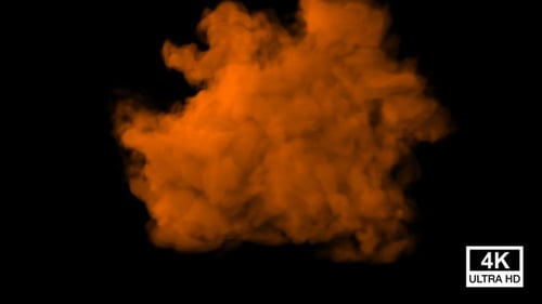 Vibrant Orange Smoke Cloud Burst Transition