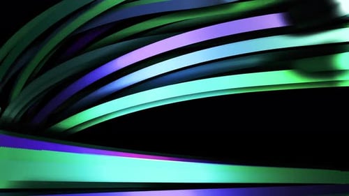 Blue and green abstract wires moving one by one chaotically