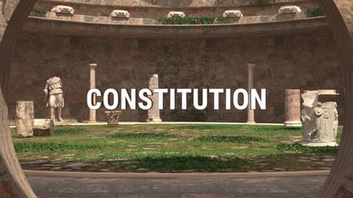 3D Constitution Text Animation in Ancient Temple