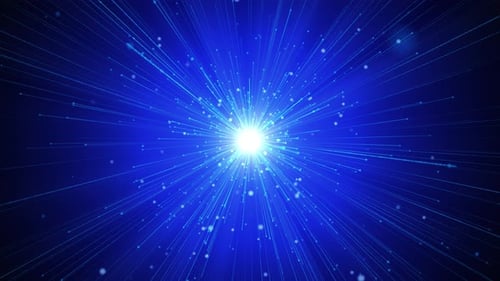 Futuristic Blue Light Rays and Particles Abstract Background