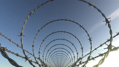Barbed Wire Tunnel Forward Journey Loop