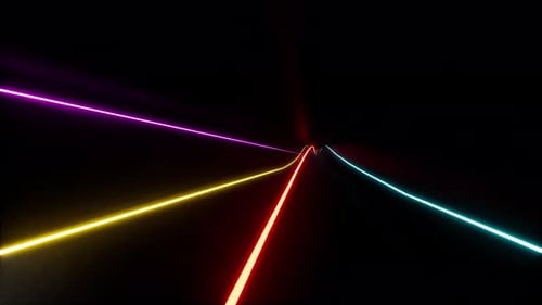 Color Neon Lines Tunnel Modern Bright Interior