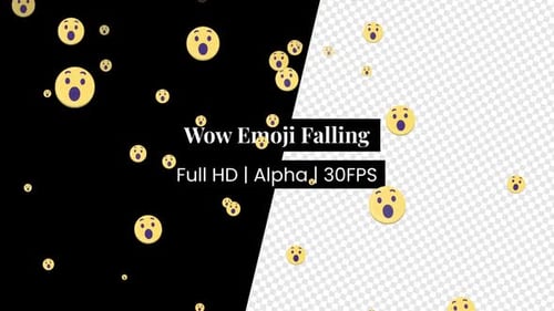 Wow Face Reagieren Emoji fallen mit Alpha