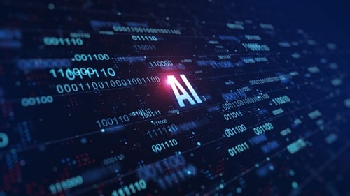 AI Digital Binary Code Background