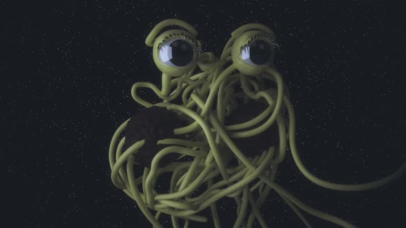 Flying Spaghetti Monster FSM - Pastafarianism 4K, Backgrounds Motion ...