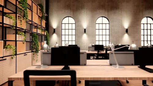 Interior Empty Modern Loft Office open space modern office