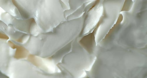 Macro Footage of Thick White Creamy Texture