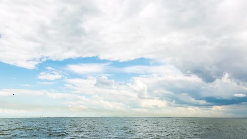 Beautiful Clouds Over The Water, Timelaps, 4k