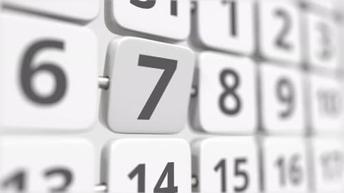 7 Date on the Turning Calendar Plate