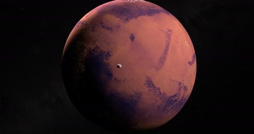 Phobos umkreisen den Mars