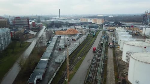 Train and oil petrol tank flyover