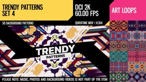 Abstract Glitch Transitions with Kaleidoscope Pattern Loop Backgrounds