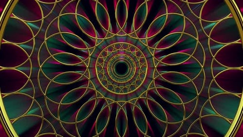 Golden Geometric Decorative Tunnel Background Loop