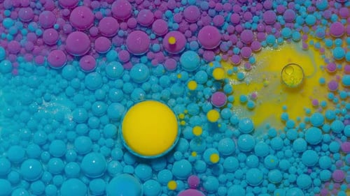 Abstract Close Up of Vibrant Colorful Bubbles
