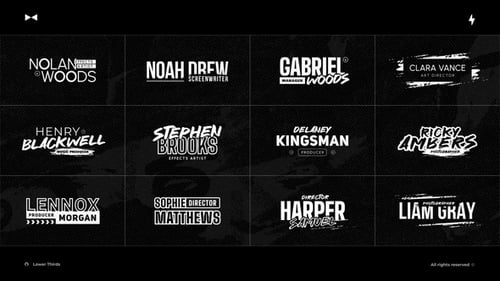 Dynamic Glitch Lower Thirds with Grunge Brush Text