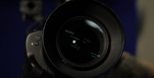 Professional Camera Lens Close Up Studio Footage