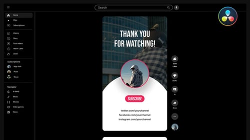 Vertical End Screen for DaVinci Resolve