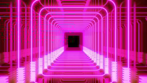 Cyberpunk Light On Tunnel Stage 02 4K