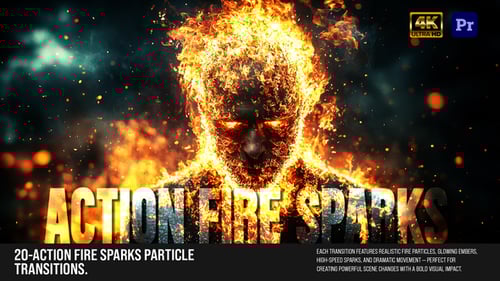 Dynamic Fire Sparks Cinematic Transitions Pack