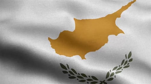 Realistic Cyprus National Flag Waving Animation