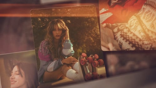 Elegant Photo Slideshow with Cinematic Light Leaks and Smooth Transitions