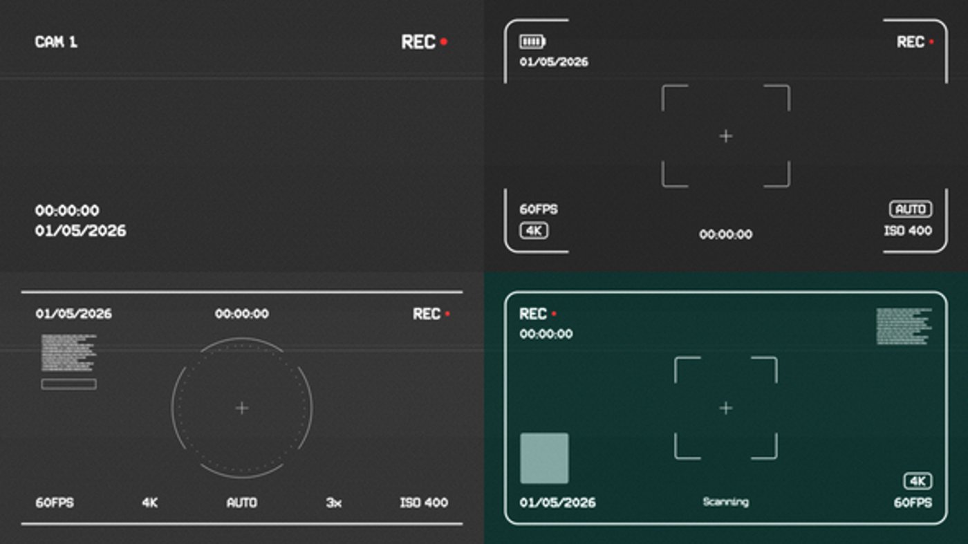 Digital Surveillance Viewfinder and Glitch Overlays, Elements ft. cctv ...