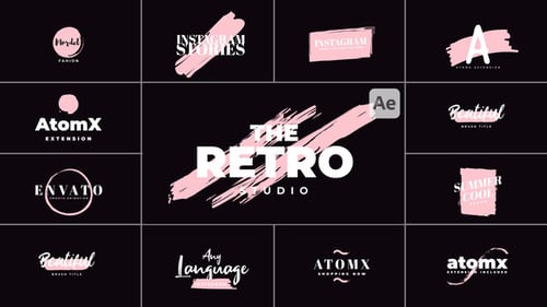 Modern Animated Titles with Dynamic Brushstroke Effects for Video