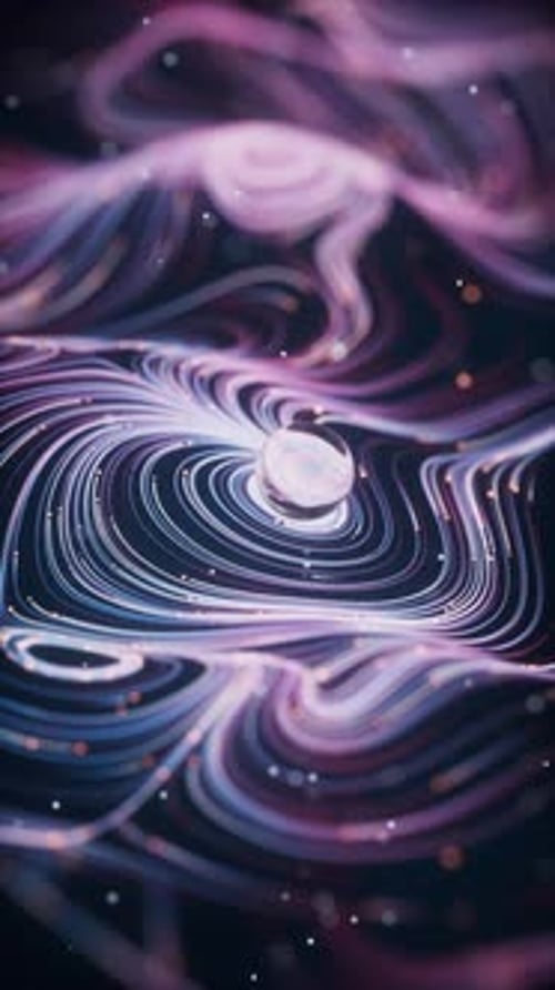 Wave particles lines with swirling pattern